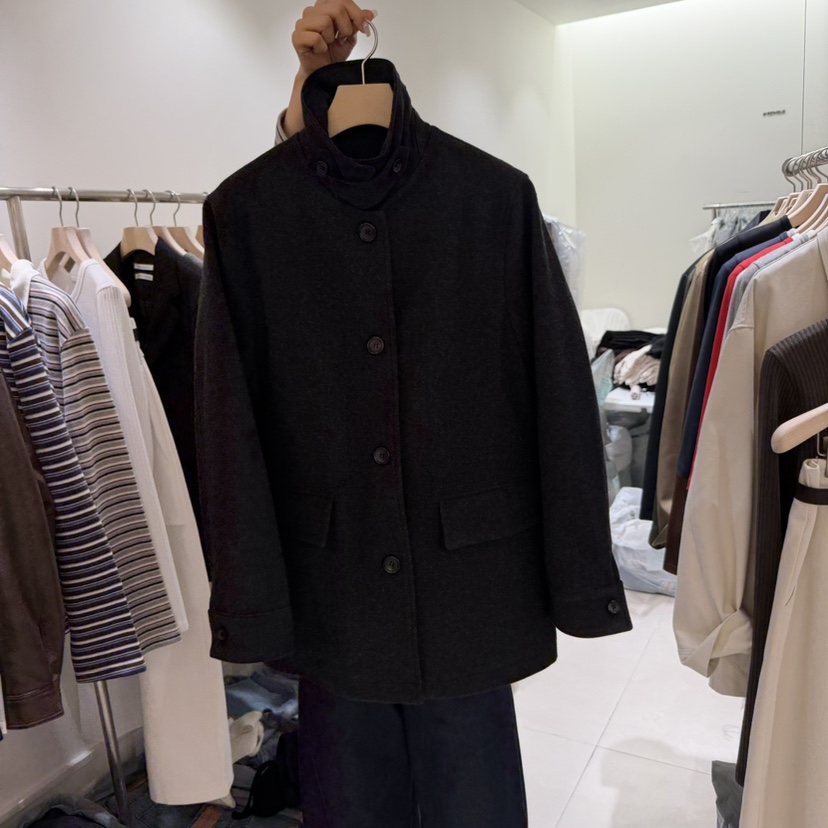 AVECNOUS東大門㊣直郵女裝新品推薦休閑熱賣真品夾克羊毛高領AVECNOUS夾克圖色2