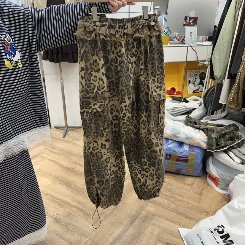 DE LINE東大門㊣代購女士新品時尚推薦真品25秋冬休閑褲蕾絲DE LINE休閑褲