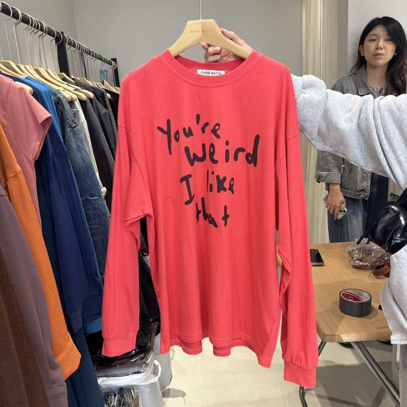 PARIS MATCH東大門㊣實拍女士新款職業熱賣25秋冬時尚長袖T恤PARIS MATCH長袖T恤圖色1
