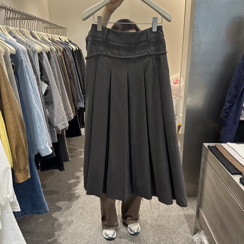 ALTER韓國直郵㊣女裝新款職業真品25秋冬休閑時尚長裙含腰繩Alter長裙