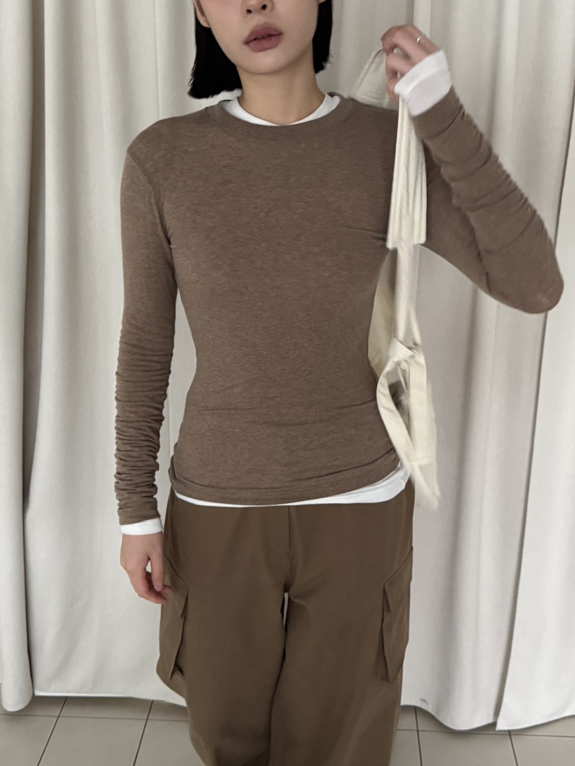 KARE/WEREPIECE東大門㊣實拍女士新款25秋冬推薦長袖T恤開衩KARE/WEREPIECE長袖T恤