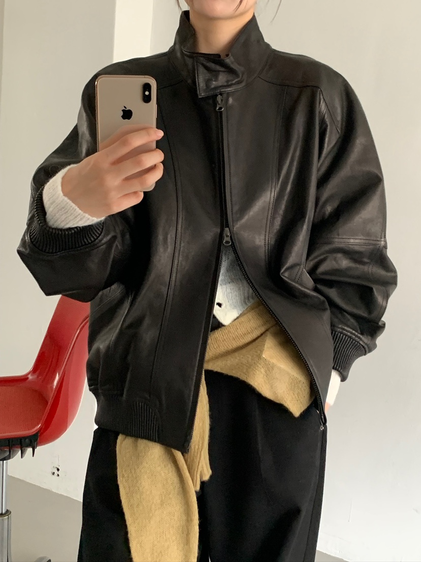 UNBOUND東大門㊣代購女裝新品時尚真品熱賣人氣25秋冬皮衣羊皮UNBOUND皮衣圖色1