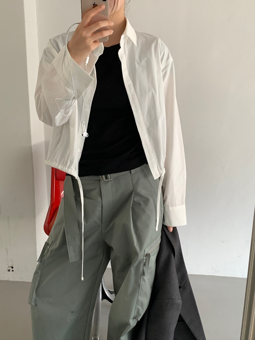 UNBOUND韓國代購㊣女士新款職業休閑時尚人氣襯衫蕾絲衫短款UNBOUND襯衫/蕾絲衫