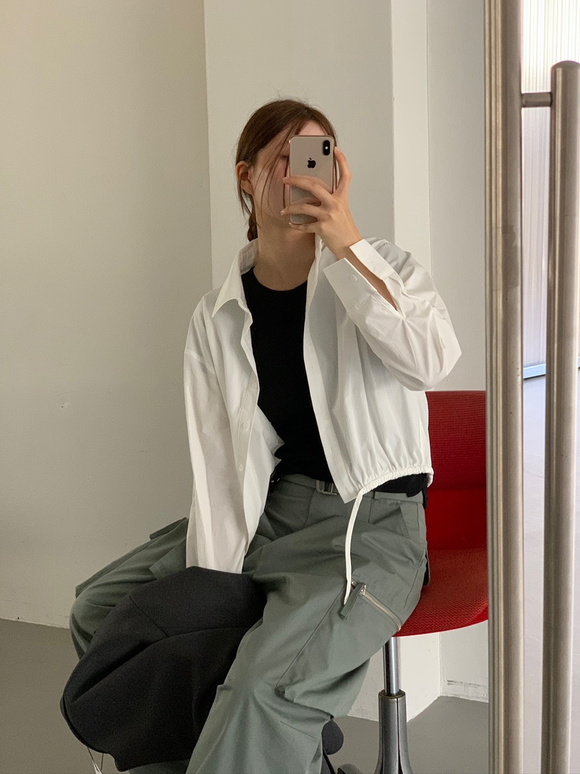 UNBOUND韓國代購㊣女士新款職業休閑時尚人氣襯衫蕾絲衫短款UNBOUND襯衫/蕾絲衫