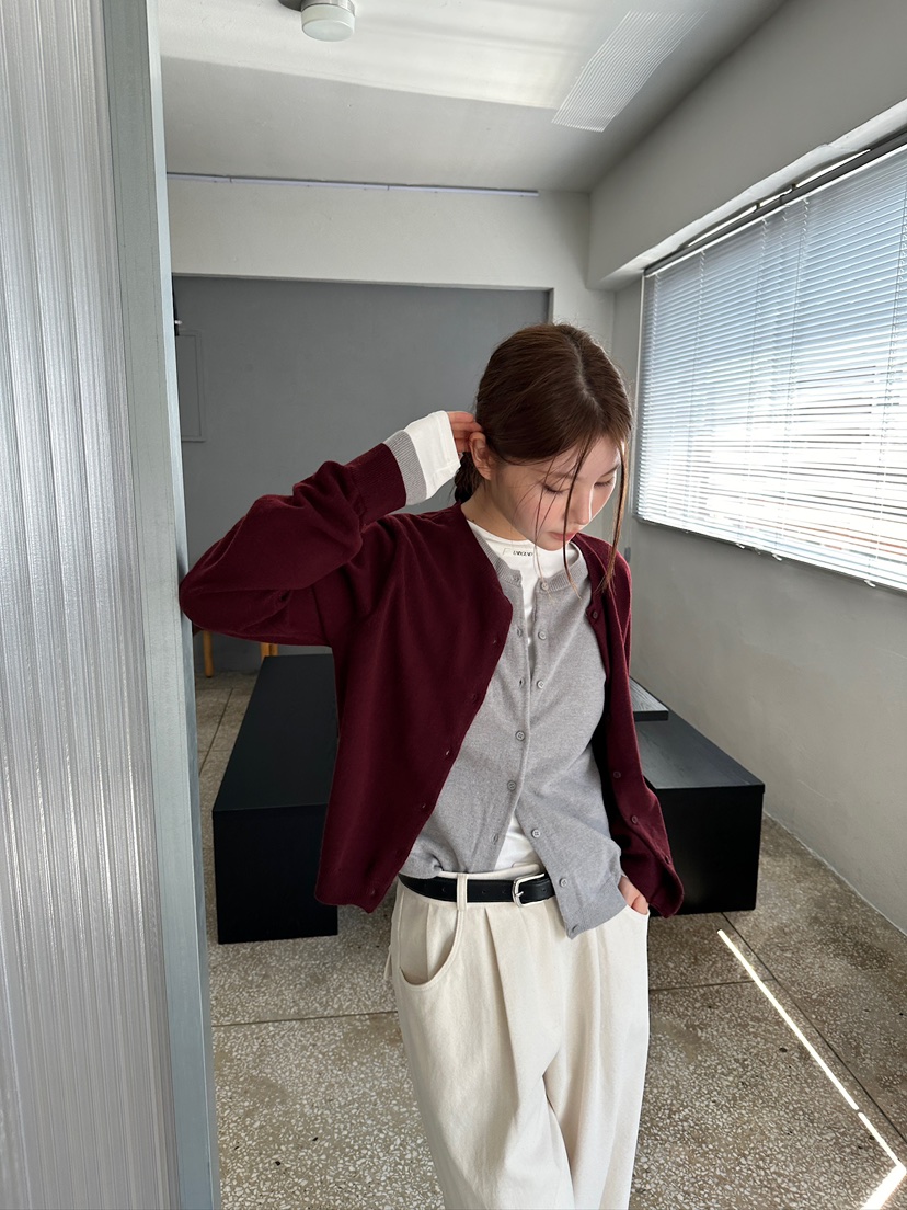 UNBOUND韓國代購㊣女士新款職業休閑推薦時尚針織衫雙層開衫UNBOUND針織衫