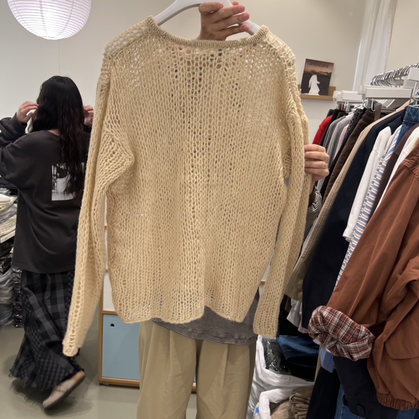 ARE韓國直郵㊣女士新品人氣25秋冬真品熱賣休閑針織衫羊毛透明ARE YOU/ARE針織衫