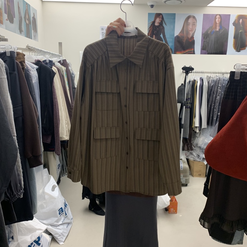 SOLD OUT東大門㊣實拍女士新款職業襯衫蕾絲衫不含內搭口袋SOLD OUT襯衫/蕾絲衫