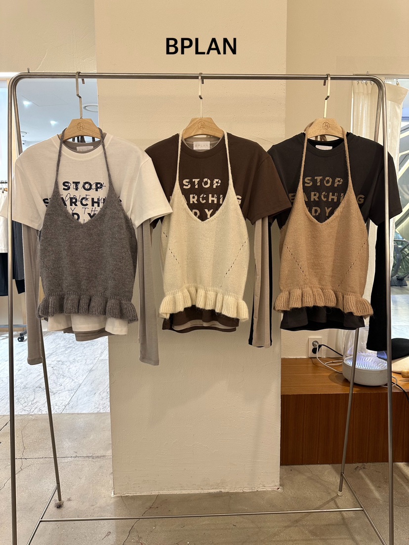 BPLAN韓國代購㊣女裝新品推薦熱賣時尚真品職業吊帶背心羊駝BPLAN吊帶/背心