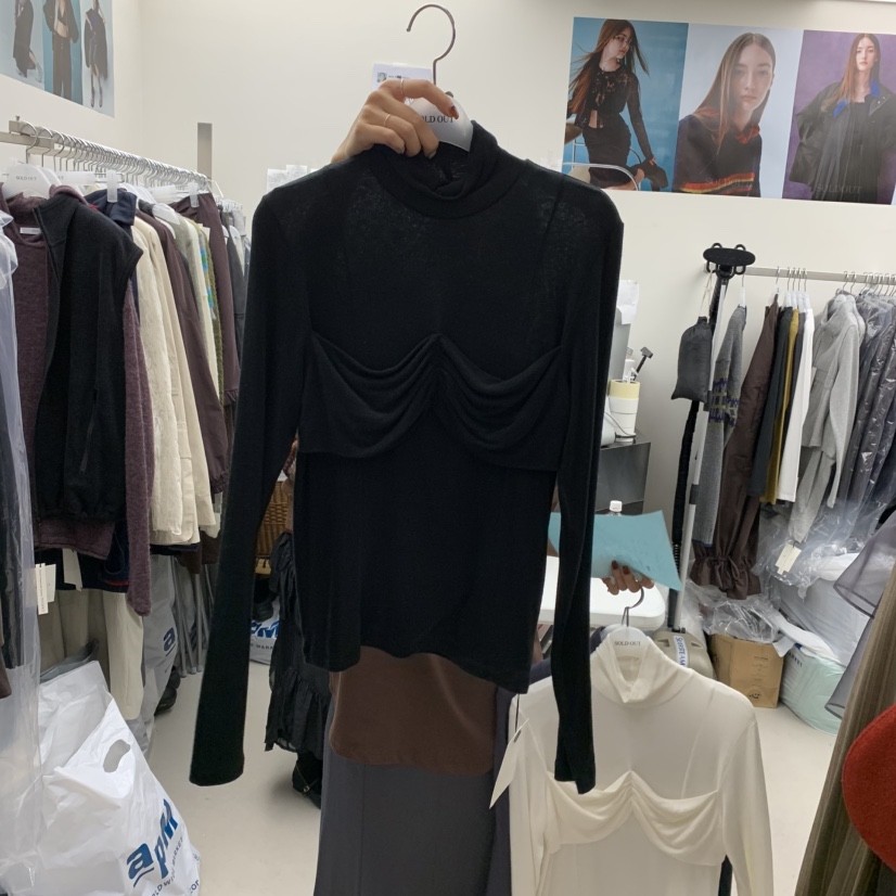 SOLD OUT韓國直郵㊣女裝新品真品時尚推薦職業25秋冬長袖T恤SOLD OUT長袖T恤圖色4