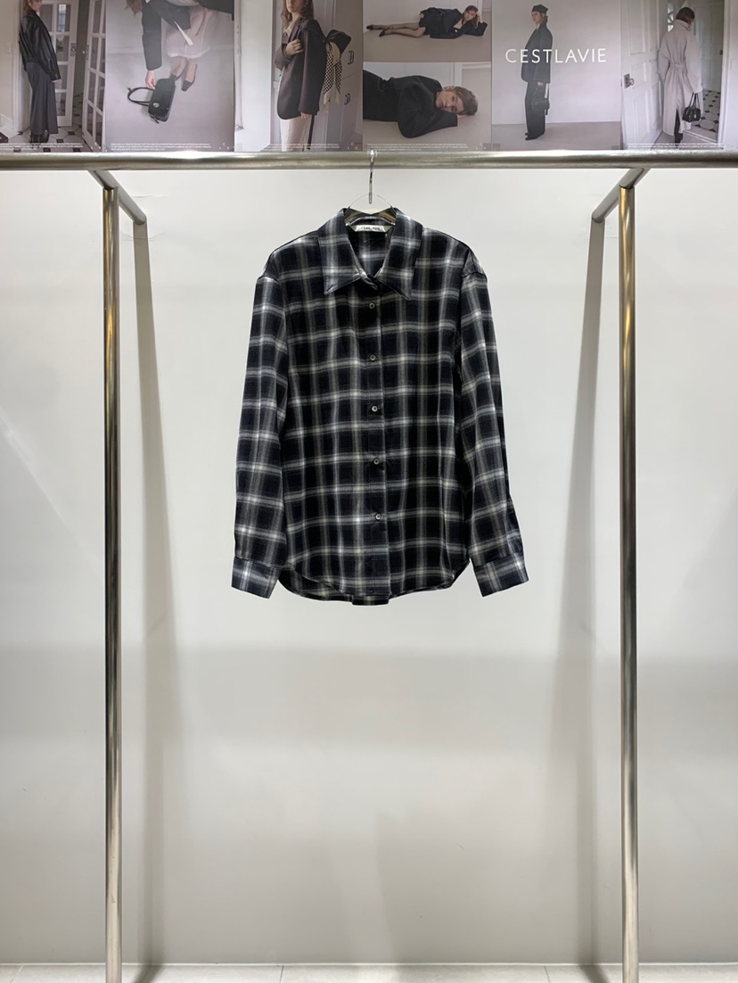 CESTLAVIE東大門㊣實拍女士新品職業人氣真品襯衫蕾絲衫格紋CESTLAVIE襯衫/蕾絲衫圖色2