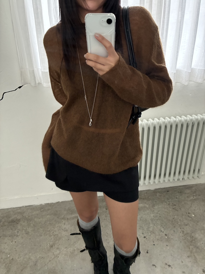 ACME韓國代購㊣女裝新品真品25秋冬人氣休閑時尚針織衫馬海毛ACME針織衫