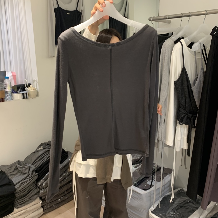 AUBE韓國直郵㊣女士新品推薦熱賣時尚休閑職業人氣長袖T恤羊毛AUBE長袖T恤圖色3