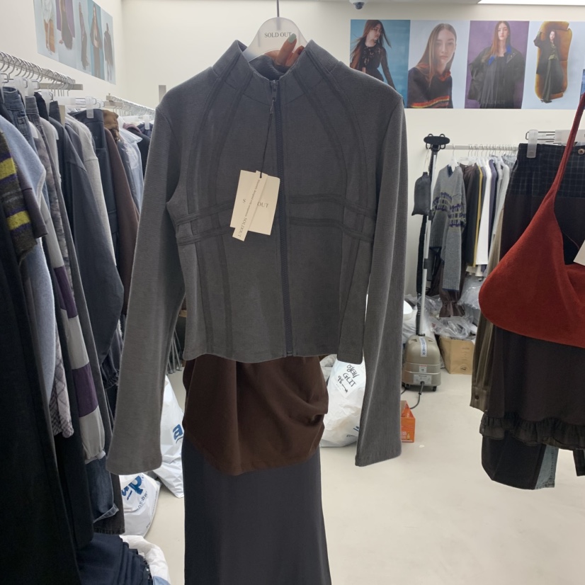 SOLD OUT韓國直郵㊣女士新款25秋冬人氣休閑熱賣長袖T恤拉鏈SOLD OUT長袖T恤圖色2