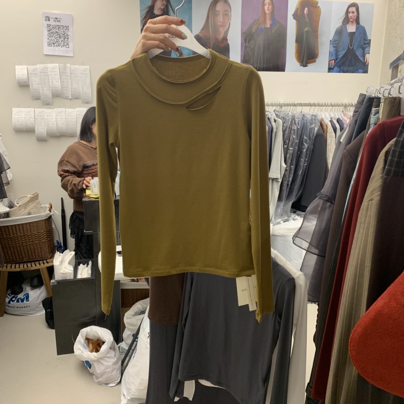 SOLD OUT東大門㊣直郵女裝新款25秋冬時尚職業人氣長袖T恤SOLD OUT長袖T恤圖色5