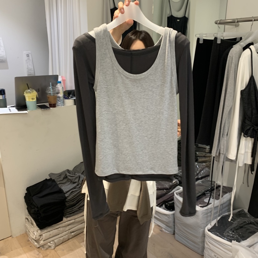 AUBE東大門㊣直郵女士新款推薦人氣熱賣職業吊帶背心不含內搭AUBE吊帶/背心圖色1
