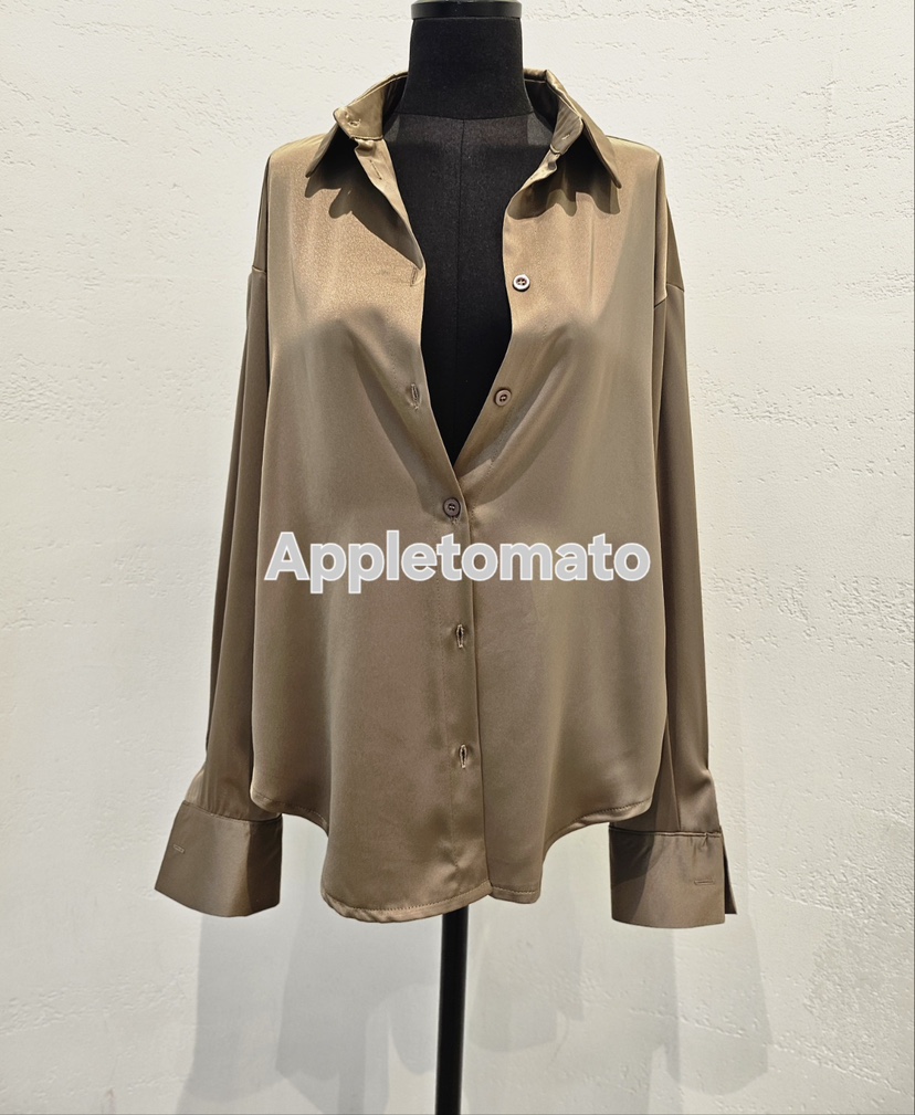 APPLE TOMATO東大門㊣代購女士新品熱賣職業襯衫蕾絲衫絲綢APPLE TOMATO襯衫/蕾絲衫圖色3