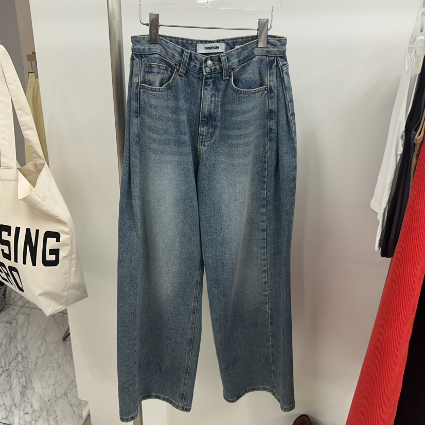 TOPDRESSING韓國直郵㊣女士新品休閑推薦真品熱賣時尚牛仔褲TOPDRESSING牛仔褲