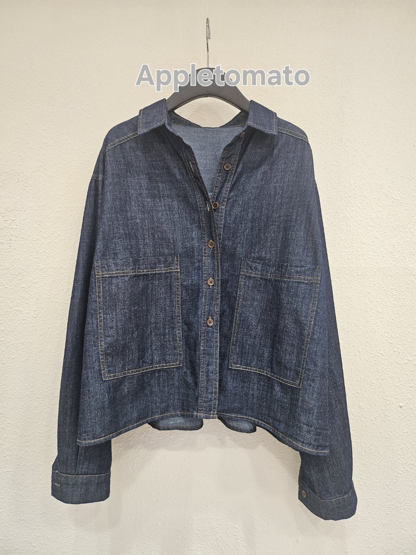 APPLE TOMATO東大門㊣代購女裝新款25秋冬推薦襯衫蕾絲衫口袋APPLE TOMATO襯衫/蕾絲衫圖色2深色
