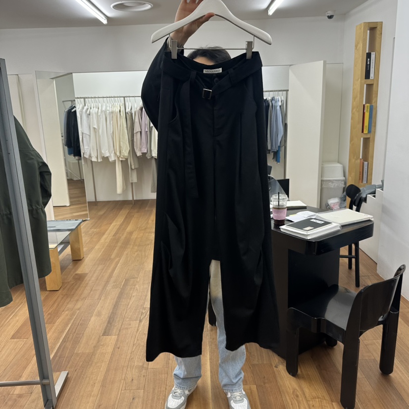 MYNAMEIS東大門㊣直郵女士新品時尚熱賣推薦休閑休閑褲含腰帶MYNAMEIS休閑褲圖色2黑色