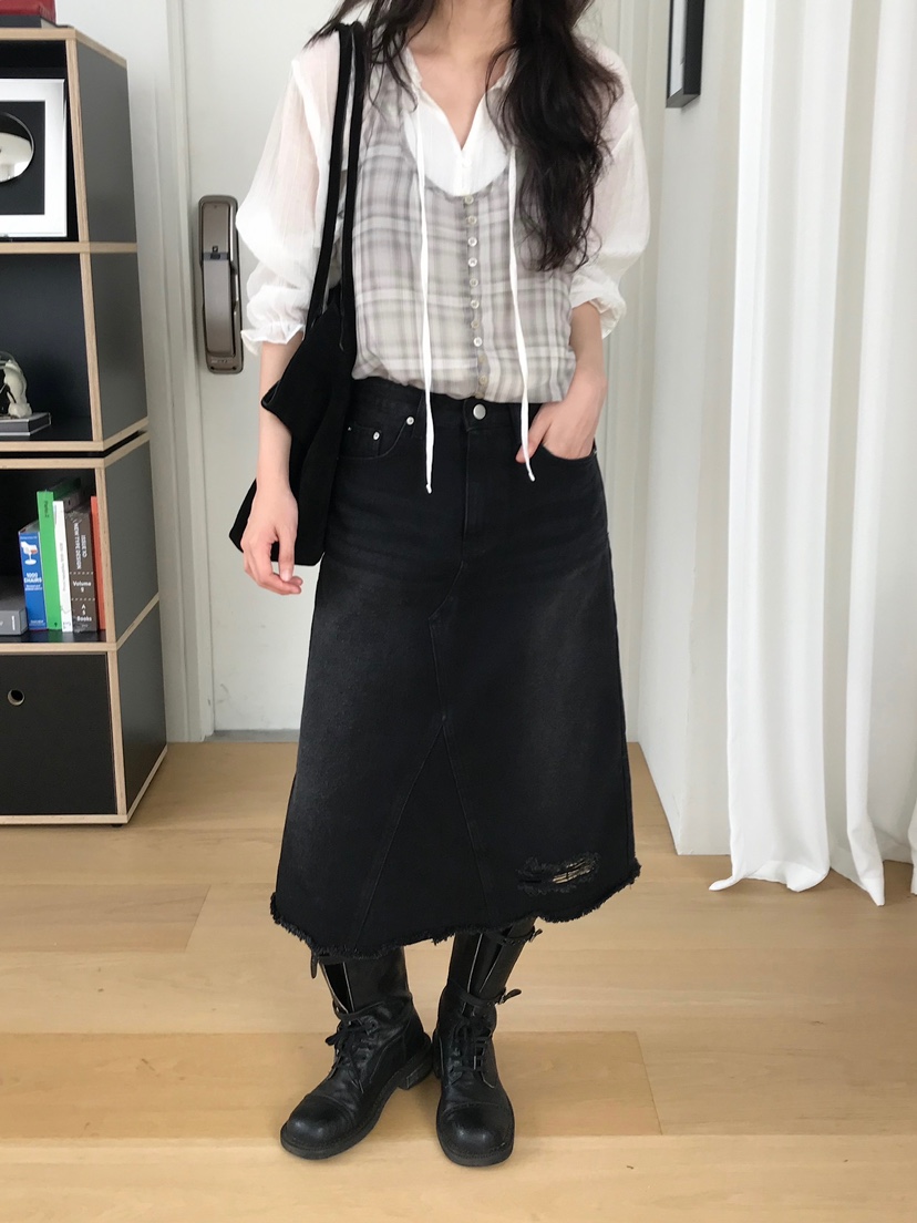 ESCHER韓國代購㊣女士新款熱賣時尚25秋冬職業半身裙中短裙ESCHER半身裙/中短裙