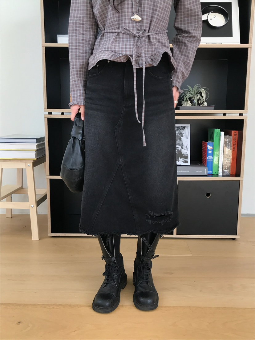 ESCHER韓國代購㊣女士新款熱賣時尚25秋冬職業半身裙中短裙ESCHER半身裙/中短裙