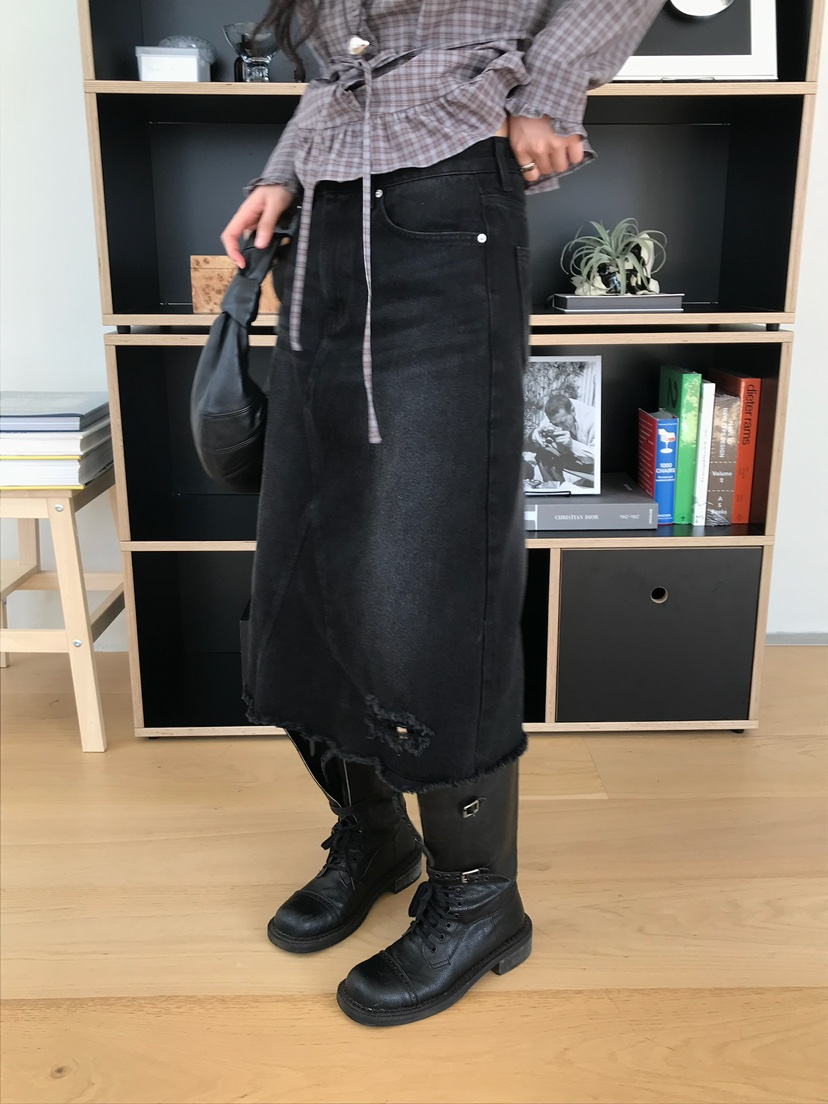 ESCHER韓國代購㊣女士新款熱賣時尚25秋冬職業半身裙中短裙ESCHER半身裙/中短裙