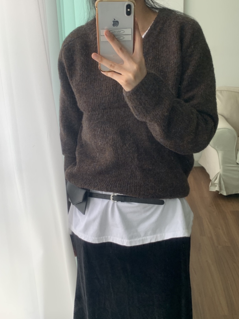 NOUVEAU韓國直郵㊣女士新款時尚推薦25秋冬休閑職業針織衫羊毛NOUVEAU針織衫