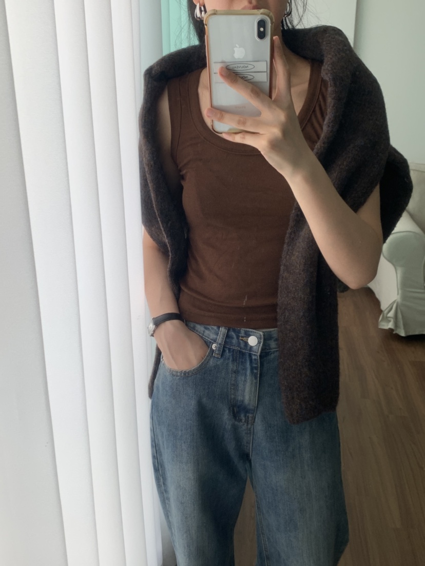 NOUVEAU東大門㊣實拍女士新款休閑推薦真品時尚吊帶背心羊毛NOUVEAU吊帶/背心