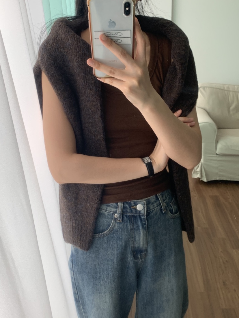 NOUVEAU東大門㊣實拍女士新款休閑推薦真品時尚吊帶背心羊毛NOUVEAU吊帶/背心