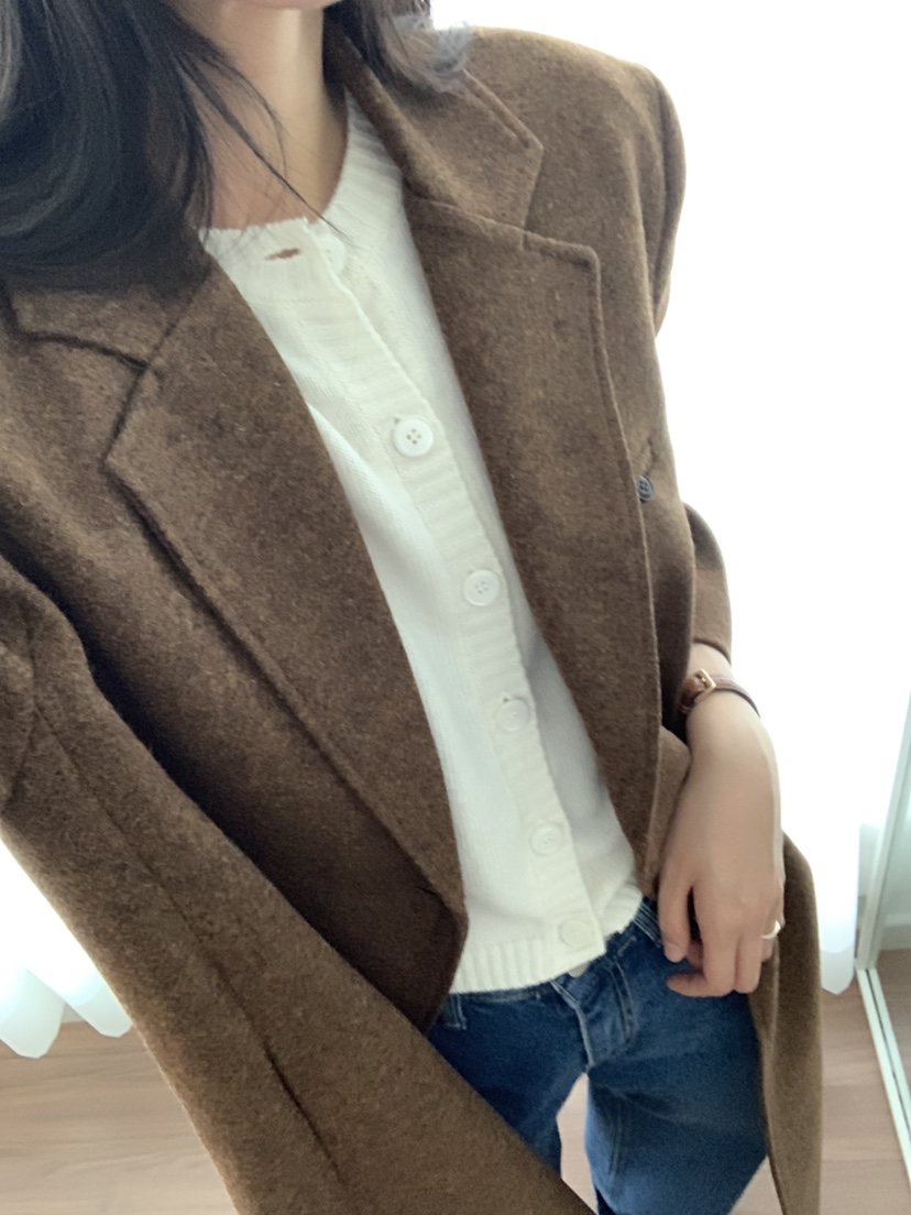 NOUVEAU東大門㊣代購女裝新品25秋冬推薦熱賣真品中長款大衣NOUVEAU中長款大衣