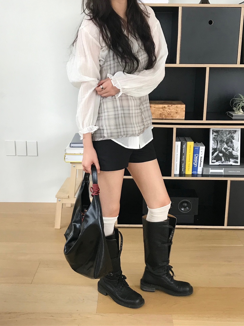 ESCHER東大門㊣直郵女裝新品熱賣真品25秋冬休閑吊帶背心格紋ESCHER吊帶/背心