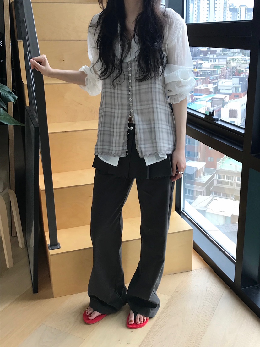 ESCHER東大門㊣直郵女裝新品熱賣真品25秋冬休閑吊帶背心格紋ESCHER吊帶/背心