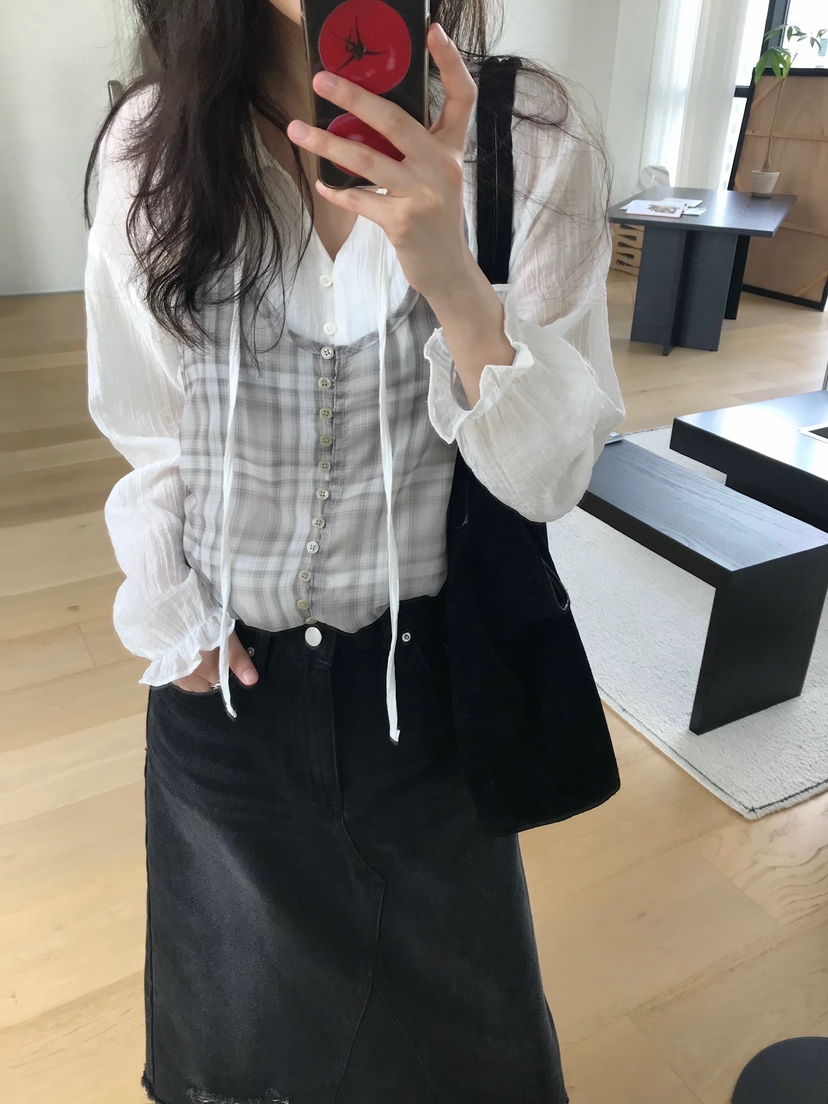 ESCHER東大門㊣直郵女裝新品熱賣真品25秋冬休閑吊帶背心格紋ESCHER吊帶/背心