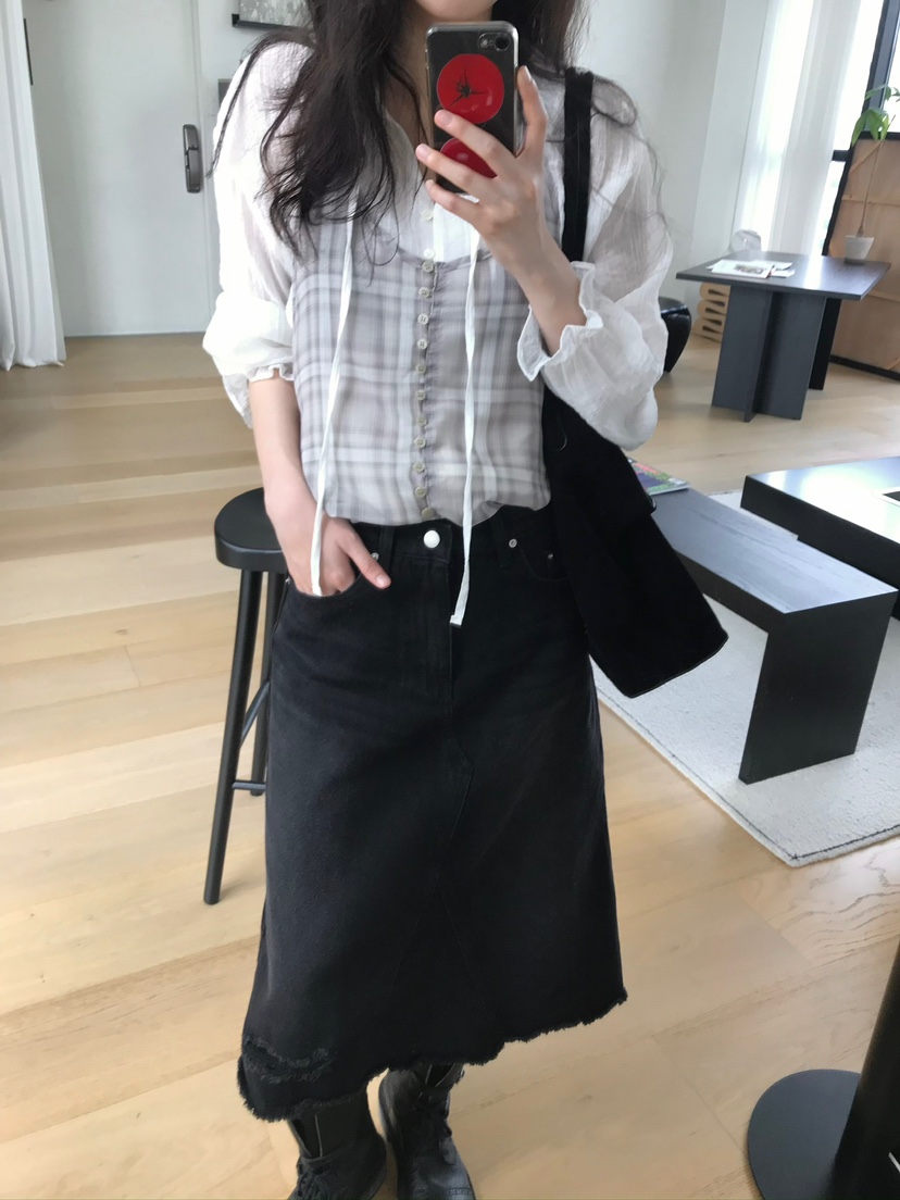 ESCHER東大門㊣直郵女裝新品熱賣真品25秋冬休閑吊帶背心格紋ESCHER吊帶/背心