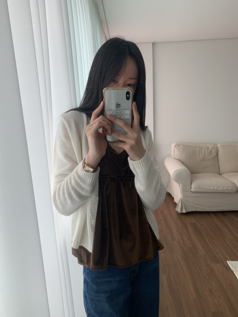 NOUVEAU韓國直郵㊣女士新品推薦熱賣休閑人氣吊帶背心天鵝絨NOUVEAU吊帶/背心