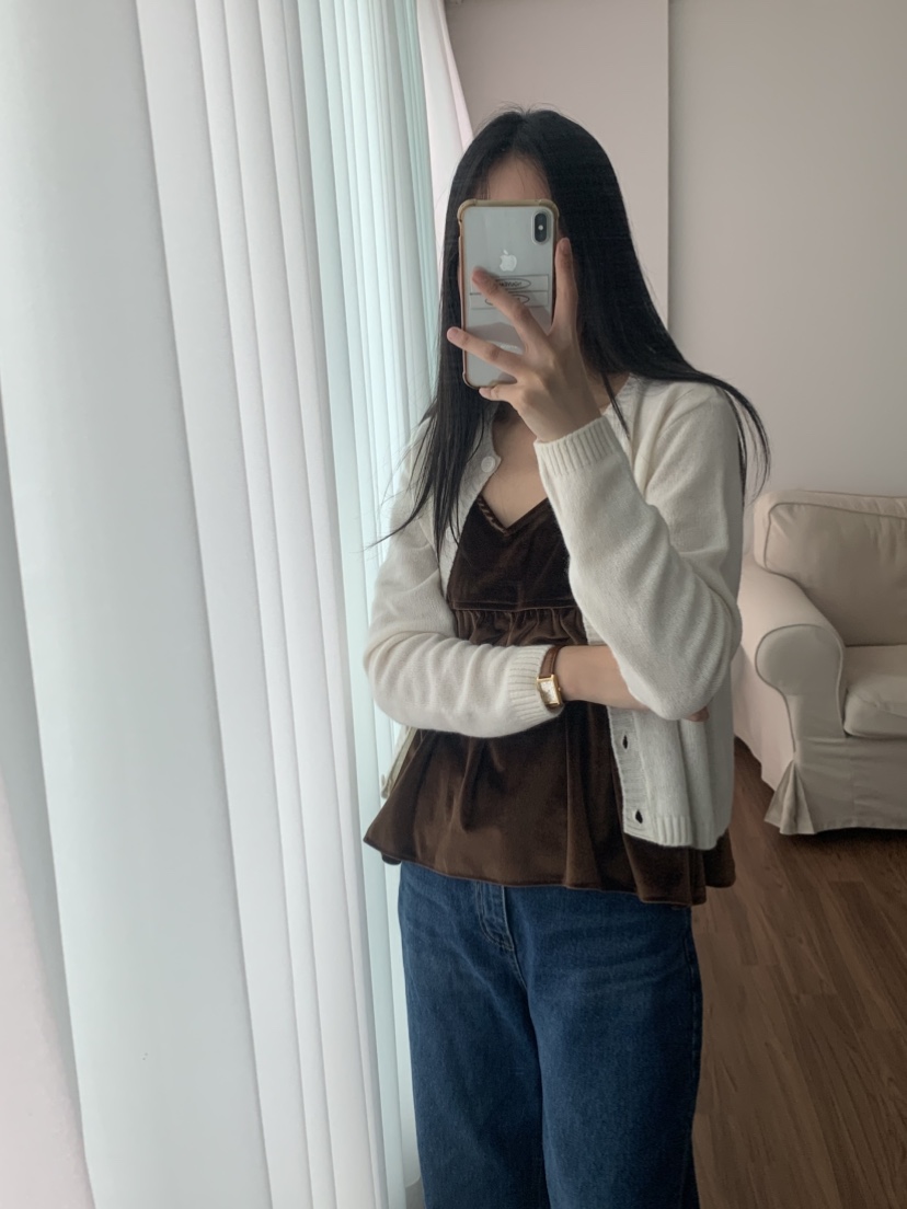 NOUVEAU韓國直郵㊣女士新品推薦熱賣休閑人氣吊帶背心天鵝絨NOUVEAU吊帶/背心