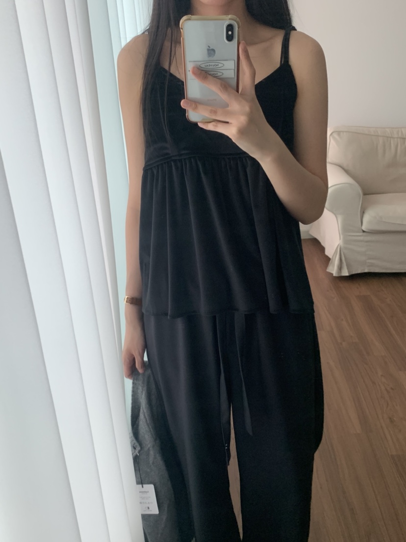 NOUVEAU韓國直郵㊣女士新品推薦熱賣休閑人氣吊帶背心天鵝絨NOUVEAU吊帶/背心