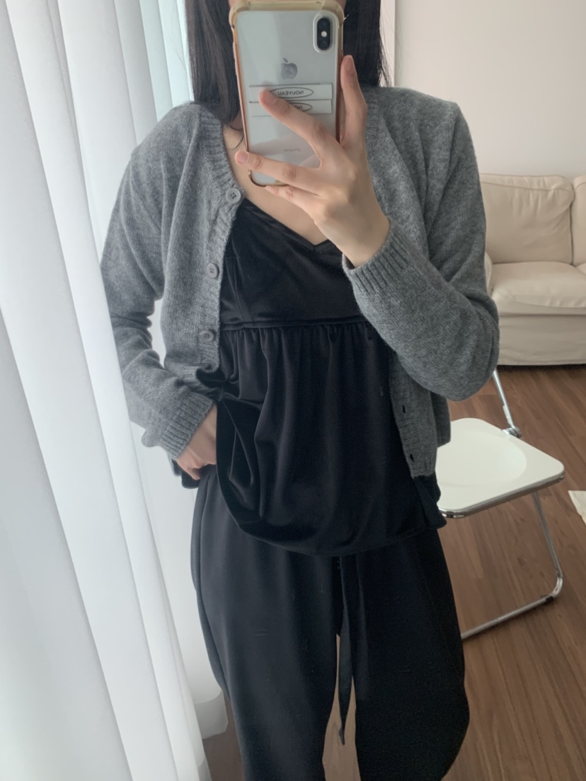 NOUVEAU韓國直郵㊣女士新品推薦熱賣休閑人氣吊帶背心天鵝絨NOUVEAU吊帶/背心