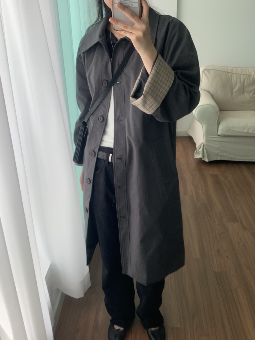 NOUVEAU韓國代購㊣女士新品職業25秋冬時尚人氣熱賣長款風衣NOUVEAU長款風衣