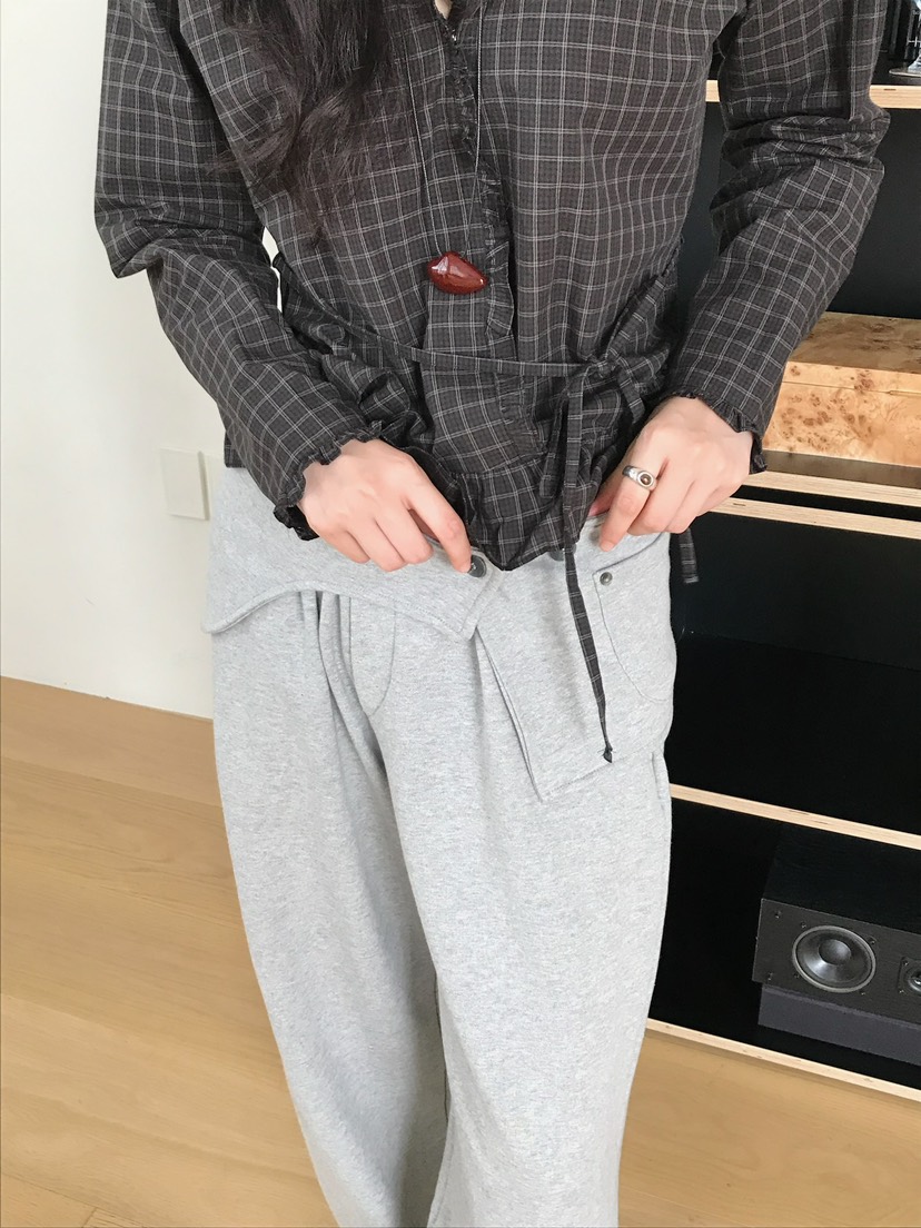 ESCHER東大門㊣直郵女裝新款25秋冬推薦熱賣時尚休閑褲腰帶ESCHER休閑褲