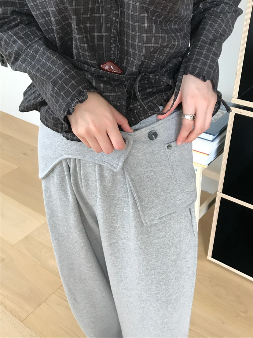 ESCHER東大門㊣直郵女裝新款25秋冬推薦熱賣時尚休閑褲腰帶ESCHER休閑褲