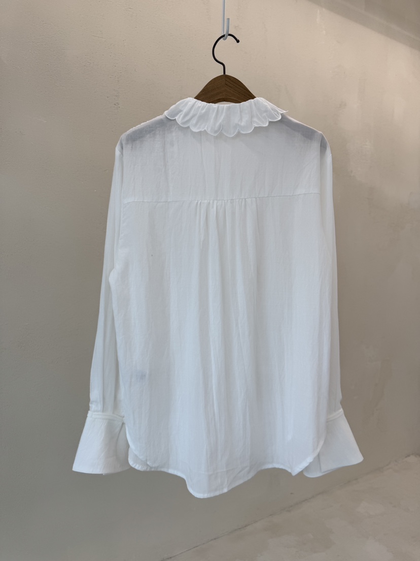 LAUNDRY東大門㊣實拍女士新款25秋冬時尚熱賣襯衫蕾絲衫刺繡LAUNDRY襯衫/蕾絲衫