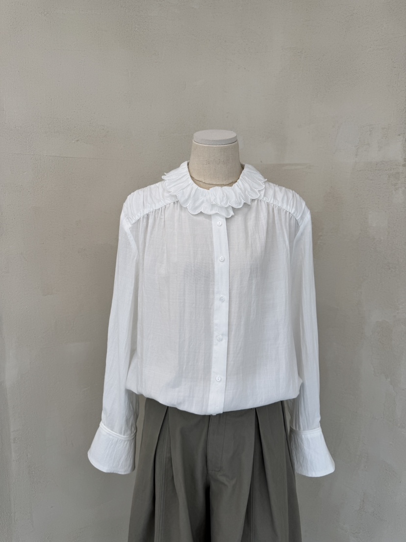 LAUNDRY東大門㊣實拍女士新款25秋冬時尚熱賣襯衫蕾絲衫刺繡LAUNDRY襯衫/蕾絲衫