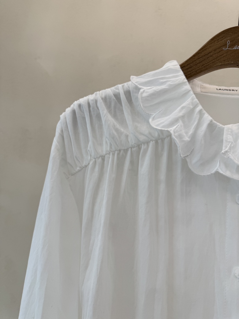 LAUNDRY東大門㊣實拍女士新款25秋冬時尚熱賣襯衫蕾絲衫刺繡LAUNDRY襯衫/蕾絲衫