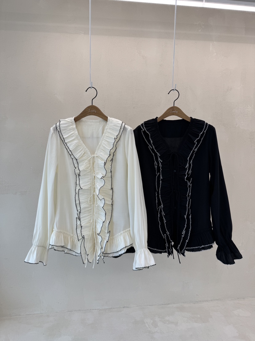 LAUNDRY東大門㊣實拍女裝新款休閑25秋冬熱賣人氣襯衫蕾絲衫LAUNDRY襯衫/蕾絲衫