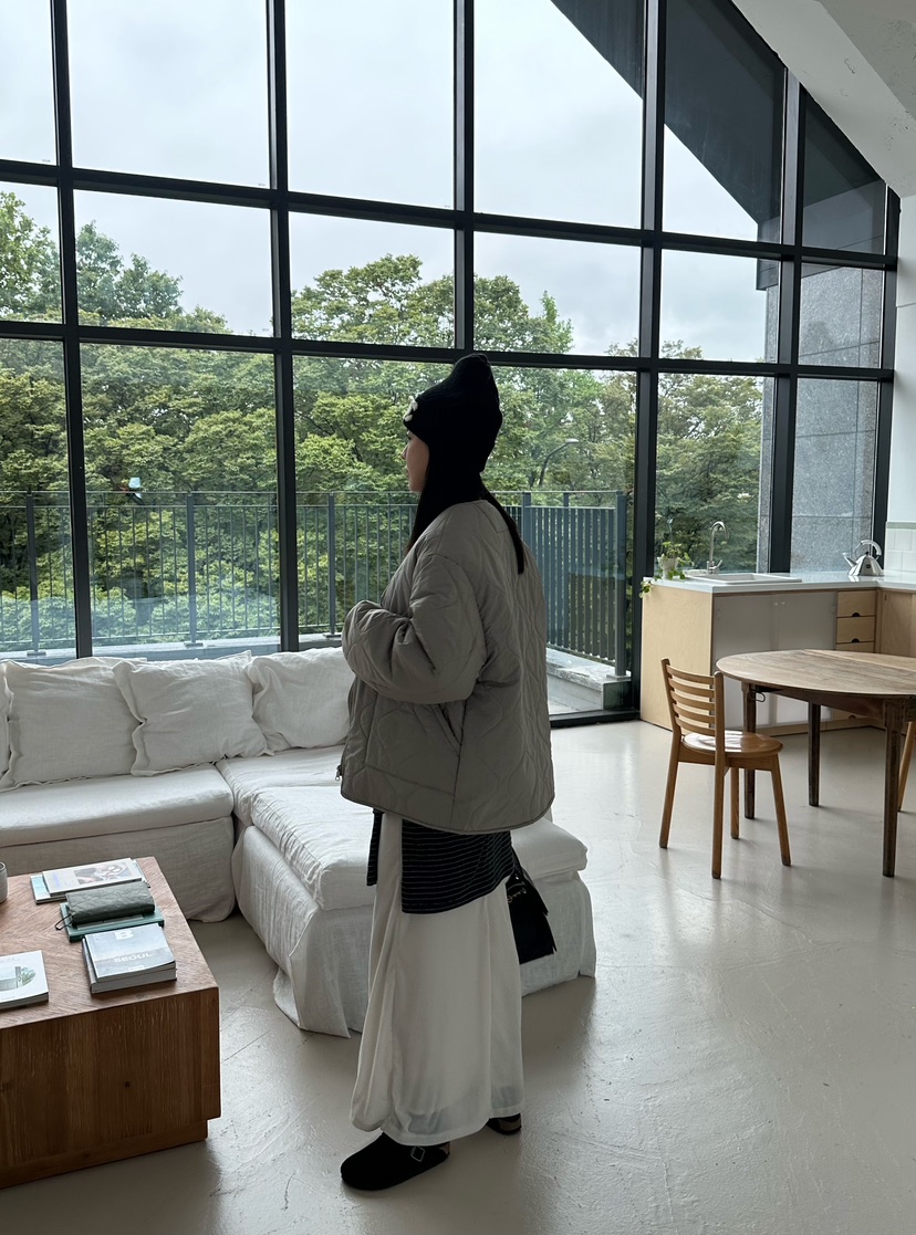 LE VASE韓國代購㊣女士新款時尚休閑職業熱賣夾克填充雙面LE VASE夾克