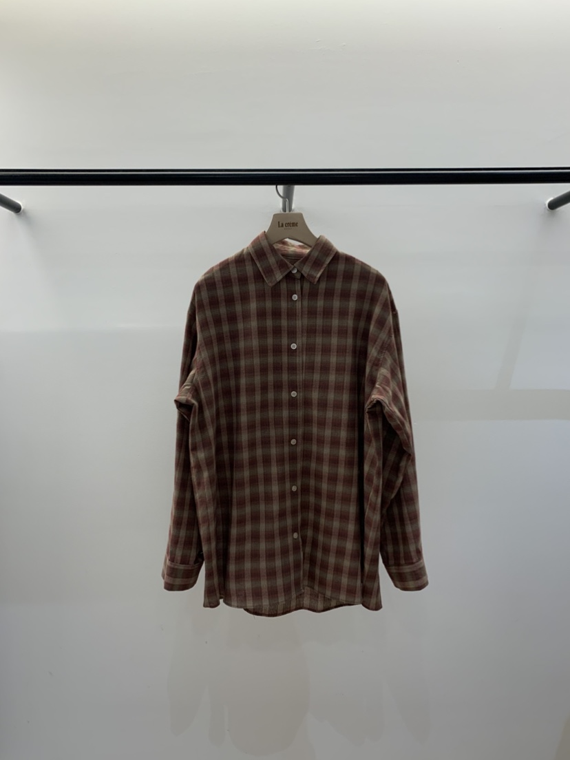 LA CREME韓國直郵㊣女士新品25秋冬休閑熱賣襯衫蕾絲衫格紋LA CREME襯衫/蕾絲衫