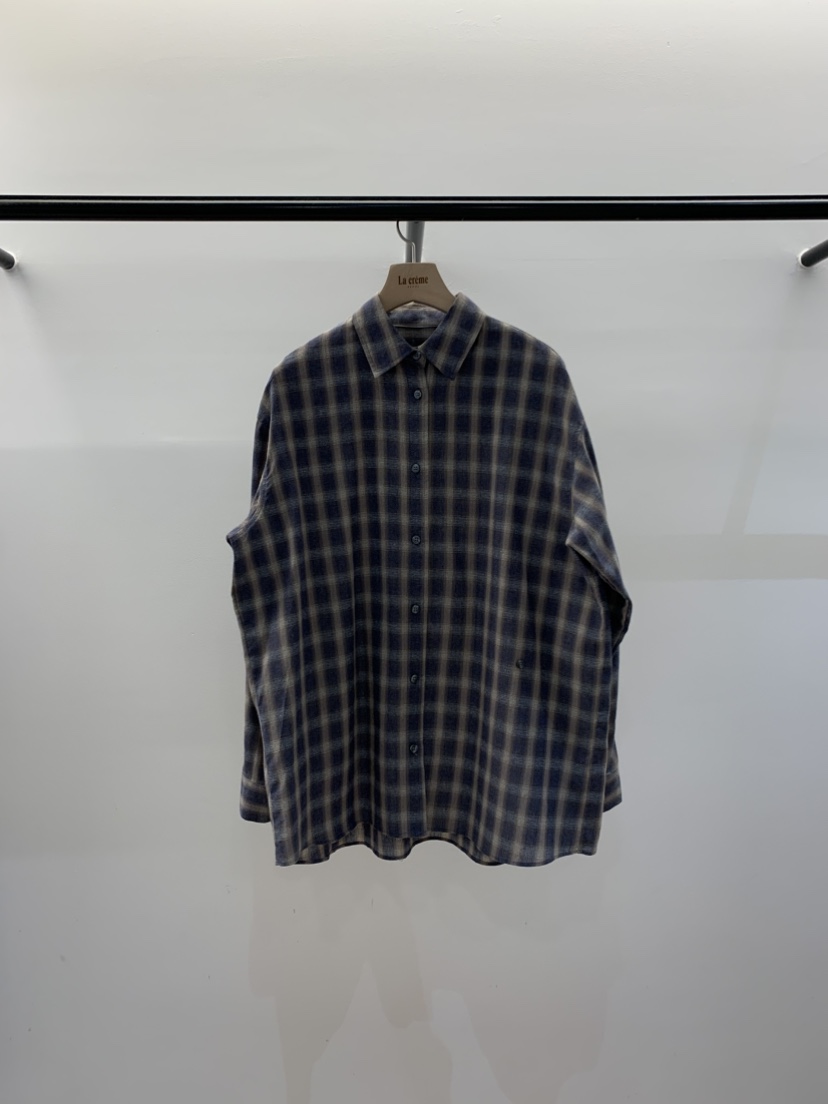 LA CREME韓國直郵㊣女士新品25秋冬休閑熱賣襯衫蕾絲衫格紋LA CREME襯衫/蕾絲衫圖色2