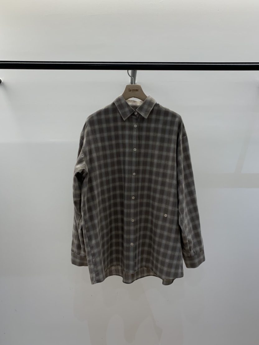 LA CREME韓國直郵㊣女士新品25秋冬休閑熱賣襯衫蕾絲衫格紋LA CREME襯衫/蕾絲衫圖色3