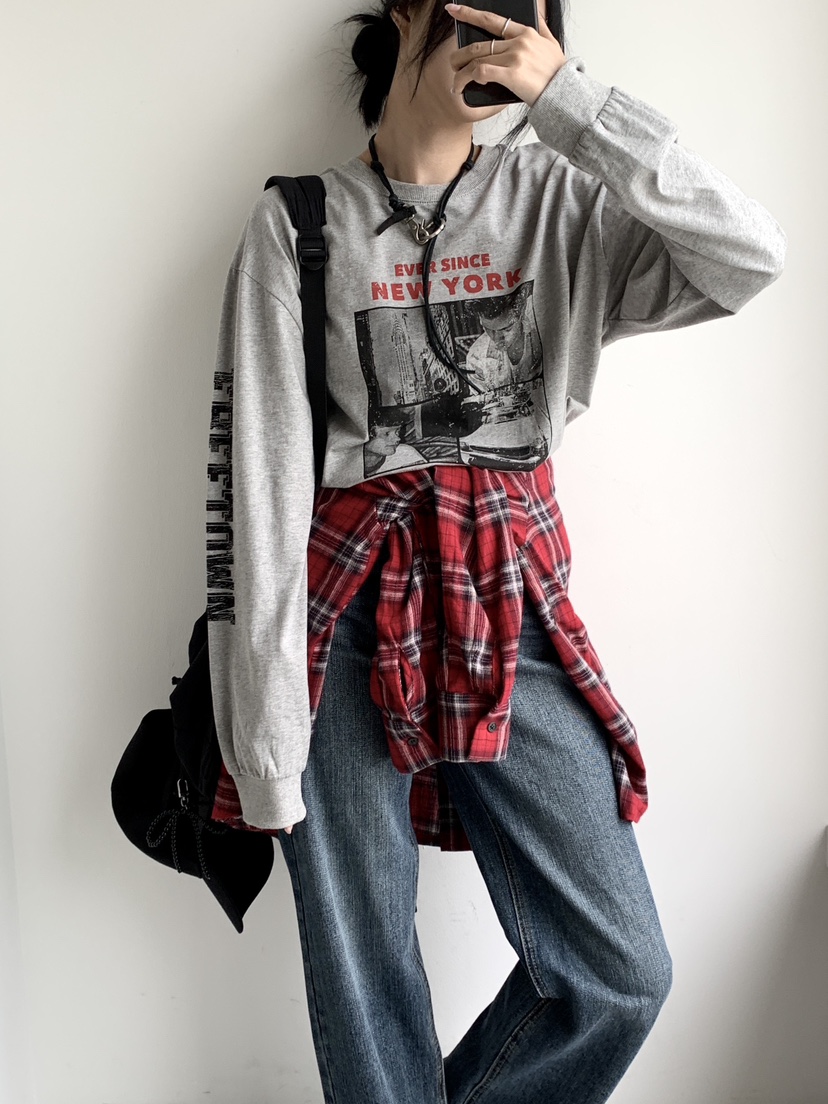 DAVICHI韓國代購㊣女士新品時尚熱賣休閑推薦25秋冬長袖T恤DAVICHI長袖T恤